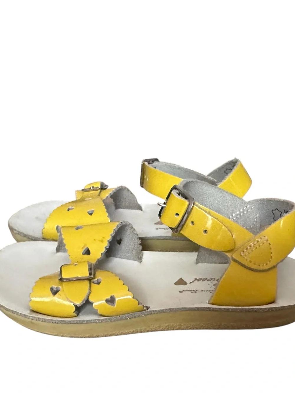 Salt‎ Water Sandals Sweetheart Shiny Yellow Leather Toddler Size 10